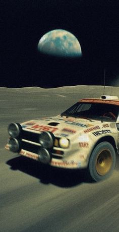 an image of a car racing on the moon