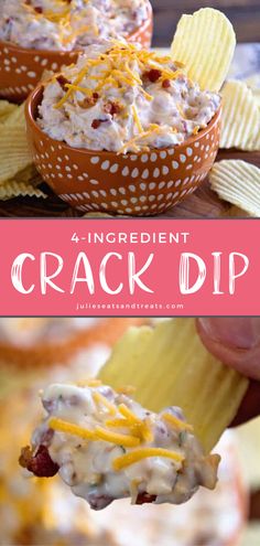 Sour Cream Dip Recipes, Cheese Dips, Dip Recipes Appetizers, Sour Cream Dip, Delicious Dips, Easy Dip, Bacon Dip, Easy Dips, Dip Recipes Easy