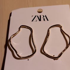 Nwt Earrings From Zara | Curvy Shaped | Package Damaged But Never Worn Chic Zara Earrings For Party, Chic Party Earrings By Zara, Chic Zara Drop Earrings, Elegant Metal Earrings By Zara, Zara Metal Drop Earrings, Chic Zara Earrings For Gift, Elegant Gold Earrings By Zara, Zara Metal Earrings For Gift, Zara Metal Earrings As A Gift