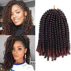 Amazon.com : Ayana Spring Twist Hair 3 Packs Ombre Crochet Braids Bomb Twist Synthetic Hair Extensions (8", 1B-350) : Beauty Ombre Crochet Braids, Nola Style, Crochet Braids Kanekalon, Hair Extensions Black, Ombre Crochet, Melissa Smith, Spring Twist Hair, Crochet Hair Extensions