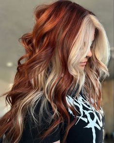 Red And Blonde Hair, Red And Blonde, Red To Blonde, Edgy Hair, Hair Color And Cut