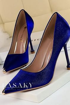 Lasaky - Stylish High-Heel Court Shoes featuring a Metallic Pointed Toe and Luxurious Satin Uppers Casual Wedding Shoes, Wedding High Heels, Gladiator High Heels, Lace Up High Heels, Boots For Short Women, Satin Shoes, Suede High Heels, Super High Heels, Black Boots Women