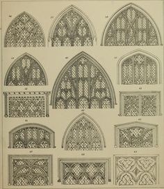 an old book with different types of windows