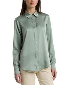 Lauren Ralph Lauren Button Front Shirt Button Front Shirt, Lauren Ralph Lauren, Pick Up, In Store, Womens Shirts, Buy Online, Ralph Lauren, Free Shipping