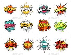 Cartoon Comic Sign Burst Clouds Speech Bubble Pop Art Text, Zap Comics, Text Cloud, Grid Poster, Text Balloon, Superhero Books, Vector Symbols, Comic Text, Art Text