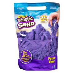 purple sand in a bag on a white background