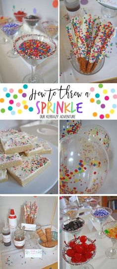 how to throw a sprinkle birthday party with cake, candy and confetti