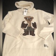 Sweaters Ralph Lauren, Ralph Lauren Bear, Pink Cashmere Sweater, Ralph Lauren Jumper, Classic Ralph Lauren, 2000s Clothing, Bear Sweater, Polo Ralph Lauren Women, Ralph Lauren Pullover