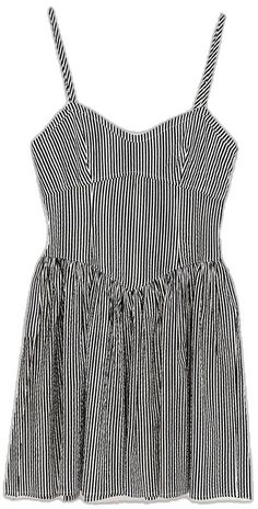 Chic Striped Cotton Mini Dress, Striped Sleeveless Lined Mini Dress, Sleeveless Striped Lined Mini Dress, Striped Mini Dress With Spaghetti Straps, Striped Fitted Mini Dress With Spaghetti Straps, Chic Striped Fitted Sundress, Striped Fitted Dress With Spaghetti Straps, Fitted Striped Dress With Spaghetti Straps, Striped A-line Lined Dress