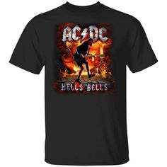 ACDC Hell s Bells T shirt Angus Young Tee MT04 Shipping from the US. Easy 30 day return policy, 100% cotton, Double-needle neck, sleeves and hem; Roomy Unisex Fit. Band Logo Graphic Tee With Short Sleeves, Casual Short Sleeve T-shirt With Band Logo, Band Logo Fan Apparel T-shirt, Band Logo T-shirt Fan Apparel, Band Logo T-shirt For Fans, Band Logo Short Sleeve Fan Merchandise T-shirt, Band Logo T-shirt Short Sleeve Fan Apparel, Angus Young, Ac Dc