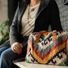 Southwest Style Brighton beautifully woven bag Weaving Clothes, Southwestern Blankets, Woven Bags, Kilim Bag, Carpet Bag, Southwest Style, Metal Accents, Woven Bag, Arm Candy