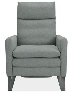 the reclining chair is upholstered and ready to be used in any room