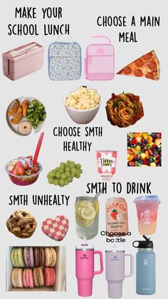 a poster with different types of food and drinks