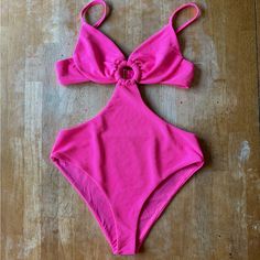 Beach Riot Kirsten One Piece Swimsuit! Never Worn; Only Tried On. Color: Neon Pink! Size: Xl (Size Tag Removed). Beachwear One-pieces With Cutout For Beach, Cutout Beachwear One Pieces For Beach, Cutout One-piece Beachwear, Cutout One Piece For Beach Season Vacation, Pink Cutout Swimwear For Beach, Pink Beach Swimwear With Cutout, Summer V-neck Swimwear With Cutout, V-neck Cutout Swimwear For Summer, Sleeveless Cutout One-piece For Vacation