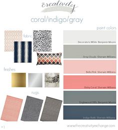 the color scheme for coral and indigo gray