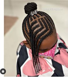 Braided Updo For Black Kids, Braided Bun Hairstyles For Kids, Kids Cornrow Hairstyles Simple, Cornrow Hairstyles For Kids, Kids Updo Hairstyles, Toddler Braid Styles, Girls Cornrow Hairstyles, Kids Cornrows, Girls Braided Hairstyles Kids