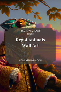 Regal Chameleon Dusk Canvas Royal Attire, Animal Wall Art, Animal Kingdom, Wall Art, Canvas, Wall, Animals, Art, Nature