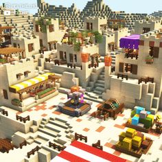 Sand Village Minecraft Ideas, Ancient Desert City Concept Art, Minecraft Desert Blacksmith, Minecraft Architecture Buildings, Minecraft Desert House Interior, Desert Buildings Minecraft, Sandstone Minecraft Builds, Minecraft Oasis Ideas, Desert Town Minecraft