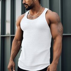 Season:Summer; Sleeve Length:Sleeveless; Gender:Men's; Style:Muscle,Fashion,Designer; Tops Type:Sleeveless Shirt,Vest Top,Undershirt,Tank Top; Occasion:Gym,Outdoor,Going out; Pattern:Plain; Design:Mesh; Neckline:Crew Neck; Listing Date:07/04/2023; Bust:; Length: Mesh Clothing, Undershirt Tank Top, Cheap Tank Tops, Mens Casual T Shirts, Outdoor Gym, Vest Shirt, Green And Khaki, Sleeveless Shirt, Online Tops