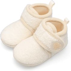 Barerun Toddler Boys Girls High Top Warmer Slippers >>Thick soles are warmer than sock shoes<< Non-irritating to baby's skin, flexible and lightweight, comfortable to wear -- Boot Style -- Lamb Fleece -- Hook & Loop Closure -- Thick and Warm Lining -- Non-slip Rubber Sole -- Detachable insole -- Soft & Lightweight Size: 6-12 Months Infant.  Color: Beige.  Gender: female. Toddler Slippers, Boys Fleece, Warm Shoes, Boot Style, Warm Slippers, Walker Shoes, Slippers For Girls, Warm Socks, Baby Slippers