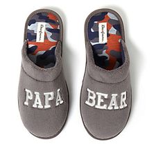 Your feet will thank you the moment you slip your tootsies into these soft flannel-lined slippers that show off your "Papa Bear" status. From Dearfoams. Clog Slippers, Stay Fresh, Long Haul, House Shoes, Mens Fleece, Toe Shoes, Mens Slippers, Comforters Cozy, Soft Flannel