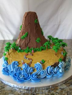 Island Cake, Cars Cake, Beach Cakes, Chocolate Buttercream Frosting, Dinosaur Cake