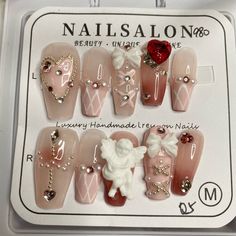 Cute 3d Press On Nail Size M New With Box Nails Charm, Horse Nails, Charm Aesthetic, Oc Fashion, Nail Goals, Handmade Makeup, Nails 3d, Glam Nails, Nail Polish Strips