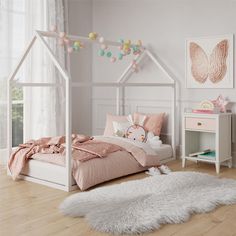 Little Seeds Skyler Metal Montessori House Bed & Reviews | Wayfair Idea Bilik Tidur, Twin Floor Bed, Montessori House Bed, Reka Bentuk Bilik Tidur, Montessori House, House Beds For Kids, Kids Tent, Kids Twin Bed, Floor Bed Frame