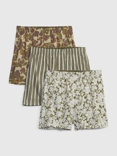 Cotton Boxers (3-Pack) | Gap Gender Equality, Green Camo, Green Cotton, Fashion Inspo Outfits, What To Wear, Gap, Cool Outfits, Personal Style, Outfit Inspirations