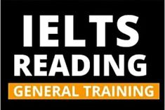 the logo for ielts reading general training with an orange and yellow border over it