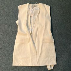 Reposhing This Item I Purchased From @Lindsayyy20. Loved It, But Ready To Rotate For Something New. Questions? Leave A Comment Below! White Summer Outerwear For A Day Out, White Cotton Summer Outerwear, Casual White Blazer For A Day Out, Cotton Blazer With Pockets For Day Out, Trendy Cream Outerwear For Summer, White Summer Blazer With Pockets, Trendy Cream Summer Outerwear, Zara Summer Outerwear For Work, Chic White Cotton Outerwear