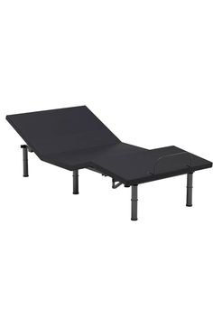 the adjustable bed frame is shown in black