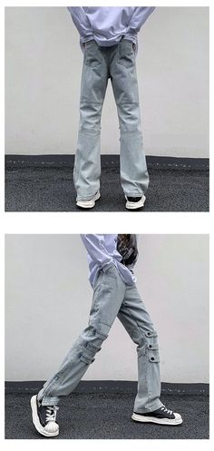 Elevate your casual style with these men's jeans pants. Made from high-quality denim material, they exude durability and style. These pants feature a leg-opening zipper and knee button for added flair. With a flare pants style, they are a fashionable must-have addition to your wardrobe. Don't miss out, grab one while available!Specifications thickness: ordinary style: high street stretch: no stretch size: M-5XL process: Wash and wear processing color: black,blue, Wash: Medium,Stonewashed Waist Type: MID Thickness: Midweight The waist type: mid waist The main fabric content: Cotton Style: High Street Product category: Slim Jeans Place Of Origin: China (Mainland) Pattern Type: Solid Origin: Mainland China Model Number: LK23018 Material: Denim Length: Full Length Jeans Style: Flare Pants Item Straight Leg Bottoms With Button Zip Fly For Streetwear, Straight Leg Streetwear Pants With Button Zip Fly, Streetwear Straight Leg Pants With Button Zip Fly, Flare Pants Style, Full Length Jeans, Men Jeans Pants, Zipper Jeans, Pants Style, Denim Material