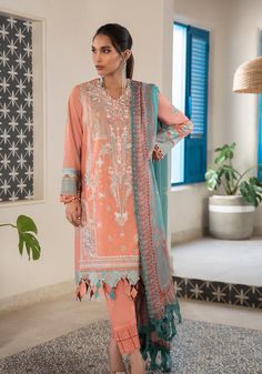 Sana Safinaz Muzlin - 12A Kashmiri Embroidery, Pale Turquoise, Sana Safinaz, Lawn Suits, Shalwar Kameez, Suit Fabric, Pakistani Outfits, Fabric Stores Online, Best Wear