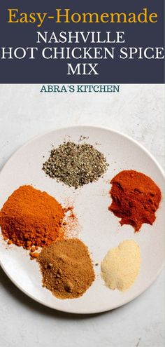 an easy homemade hot chicken spice mix on a white plate