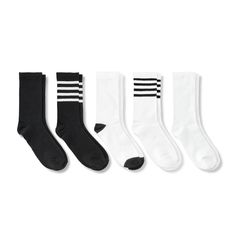 Add a comfy bundle to your sock collection with these Women's Ribbed 5pk Crew Socks - Dealworthy™ 4-10. Made from lightweight recycled polyester fabric, it makes it easy to wear throughout the day. These socks come with added spandex that will stay in place for a secure fit. Suitable for everyday use, these ribbed crew socks make a practical addition to wardrobe essentials. dealworthy™: Just what you need, priced just right. Sock Collection, Target Brands, Sock Packs, Recycled Polyester Fabric, Athletic Socks, Socks And Hosiery, Crew Socks, Hosiery, Wardrobe Essentials