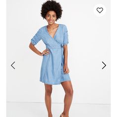 Washed And Worn Once. Madewell Dresses, Madewell Denim, Chambray, Madewell, Wrap Dress, Colorful Dresses, Checks, Color Blue, Blue Color