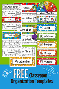 free classroom organization printables for kids