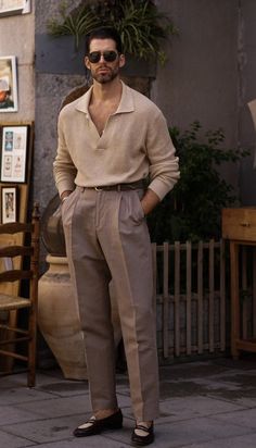 Trousers Outfit Men, 남성 근육, Old Money Outfits, Smart Casual Menswear, Polo Outfit, Aesthetic Outfits Men