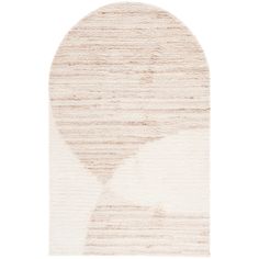 a white rug with an oval shape on it