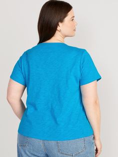 Our EveryWear T-shirts are super-soft, with a comfortable, relaxed fit.  Wear 'em with everything ✔️ Rib-knit V-neck.  Short sleeves.  Lightly enzyme-washed, slub-knit 100% cotton-jersey.  Draped, relaxed fit through body.  Regular length from sh Relaxed Fit Cotton V-neck Top With Short Sleeves, Relaxed Fit V-neck Graphic Tee, Cotton V-neck Top With Ribbed Neckline, Summer T-shirt With Ribbed Neckline And Short Sleeves, Basic Short Sleeve T-shirt With Ribbed Neckline, Casual Cotton V-neck Top, Solid Color Relaxed Fit Short Sleeve V-neck Top, Solid Color V-neck Short Sleeve Top With Relaxed Fit, Solid Color Relaxed Fit V-neck Short Sleeve Top