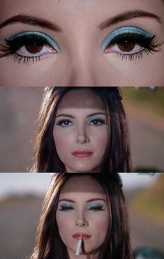 50s Editorial Makeup, 1970s Makeup Hooded Eyes, Gunmetal Makeup Look, Romantic 70s Aesthetic, 60s Barbie Makeup, Evilllllyn Makeup, Love Witch Costume Halloween, Spring Inspired Makeup, 70s Grunge Makeup