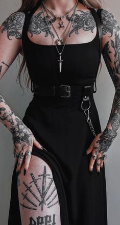 New Tattoo, Alt Fashion, All Black Outfit, Goth Outfits, Fantasy Fashion