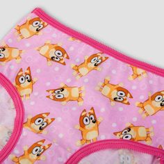 Stock up on your little one's everyday essentials with the 7pk Bluey Classic Briefs. With bright colors and fun graphics, the soft and stretchy material will surely keep her comfy all through the day. Your little diva can have a fresh pair of underwear everyday of the week, these classic briefs add cute style from the very first layer of clothing. Pink Cotton Bottoms With Cartoon Print, Playful Multicolor Machine Washable Bottoms, Playful Pink Bottoms With Cartoon Print, Potty Training Incentives, Fun Graphics, Cute Style, Cat & Jack, Everyday Essentials, Daughter Love