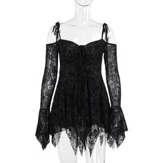 size: XL, Color: Black Dark Dress, Hip Skirt, Gothic Aesthetic, Flower Skirt, Mini Cami Dress, Irregular Hem, Plants And Flowers, Gothic Dress, Visual Kei