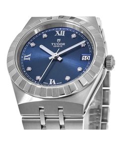 Exude refined style on your wrist or capture slick shots for the 'gram with this Tudor Royal Blue Diamond Dial watch. Boasting a sophisticated stainless steel case and blue diamond dial, it elevates any casual or dressed up ensemble. Plus automatic movement and 100M water resistance ensure it keeps time as flawlessly as it looks. The attention-grabbing royal blue dial topped with diamond hour markers is sure to garner envy and likes. Blue Chronograph Diamond Watch For Formal Occasions, Timeless Blue Diamond Watch With Subdials, Timeless Blue Diamond Watch, Blue Timeless Diamond Watch, Blue Diamond Chronograph Watch With Round Dial, Timeless Blue Diamond Watch With Chronometer, Classic Blue Diamond Watch With Metal Dial, Luxury Blue Watches With Diamond Hour Markers, Formal Blue Chronograph Diamond Watch