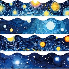 the starry night sky is painted with acrylic paint and then it looks like watercolor