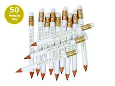 six happy ever after pencils with gold foil on them