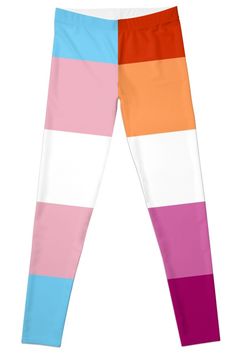 Super stretchy and durable polyester full-length leggings. Vibrant high-quality sublimation print across the front and back. Size range XXS-XL. Let the world know you're transgender, lesbian, and proud! Lesbian Flag, Sublimation Printing, Full Length, Multi Color, Flag, Leggings, Color