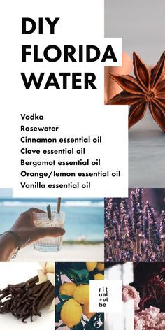 Florida Water Recipe Essential Oils, Ritual Oils Diy, Diy Florida Water, How To Make Florida Water, Diy Florida Water Recipe, Florida Water Spiritual Uses, Florida Water Recipe, Ritual Oils